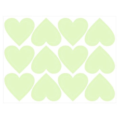 MECCANIXITY Glow in The Dark Heart Decals Decor Green Wall Stickers for Ceiling Bedroom Bedding Room 1 Set