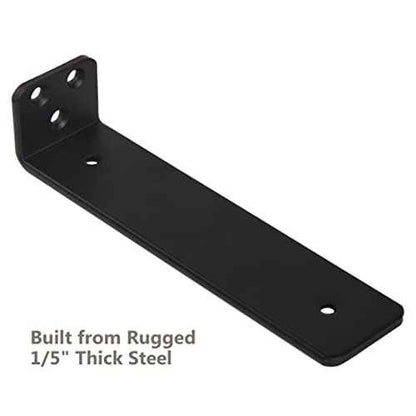 12-Pack 8 Inch Floating Shelf Brackets, Heavy Duty Hidden Shelves Bracket for Small Shelf, Kitchen Shelf, Nursery Shelf, Black Powder Coated Steel
