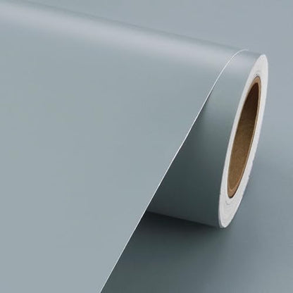 Livelynine Light Blue Wallpaper Peel and Stick Dusty Blue Contact Paper for Cabinets Walls Solid Color Wall Paper for Bedroom Self Adhesive Slate Blue Vinyl Wrap Kitchen Cabinet Covers 15.8x78.8