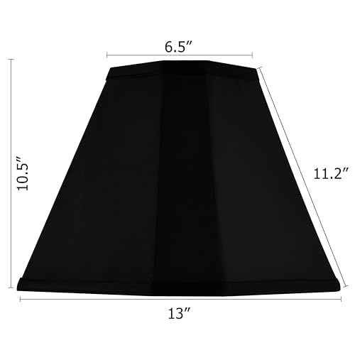 GO&SO Bell Lamp Shades Set of 2 Black Scalloped Lamp Shade, Replacement Lamp Shade For Floor & Table Lamp Shade, 6.5"Top x 13"Bottom x 11.2"Slant Height x 10.5''Vertical Height(Spider), Easy Assembly