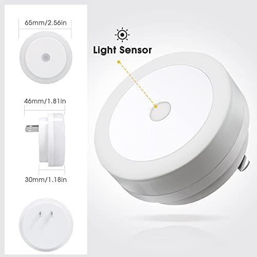 Night Light for Kids, Dynamic RGB Night Lights Color Changing, Nightlight with Light Sensors, Kids Night Lights for Bedroom, Plug in Nightlight for Boys, Girl Night Light, 2 Pack