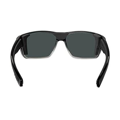 BOMBER MA104RMRF Safety Sunglasses for Men, 2-Tone Smoke Crystal frame, Red Mirror Polycarbonate Safety lens, Non-Slip foam lining, ANSI Z87+ Compliant, Safe for Rugged Activity - MA104RM