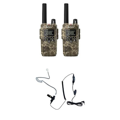 Cobra RX680 Walkie Talkies (2-Pack) - Rugged & Splashproof Two Way Radios Long Range, IP54 Water Resistant Design, 60 Pre-Programmed Channels, Weather Alerts, Included Charging Dock (Black/Orange)