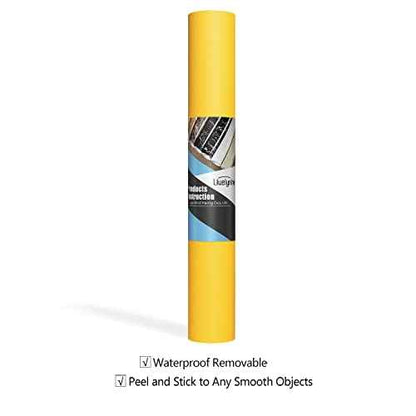 Livelynine Contact Paper Yellow Peel and Stick Wallpaper Waterproof Cabinet Wallpaper Self Adhesive Desk Vinyl Wrap Counter Top Covers Mustard Yellow Wall Paper Sticky Kids Room Decor 15.8X78.8