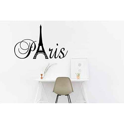 Black 20" x 13" Paris Tower Girls Room Wall Decal Home Decor Vinyl Black