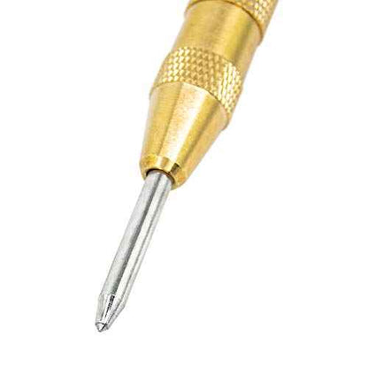LINE2design Brass Window Punch - Firefighter, EMS, EMT Police Emergency Hand Rescue Tool - Automatic Heavy Duty Adjustable Center Spring Loaded Car Window Breaker