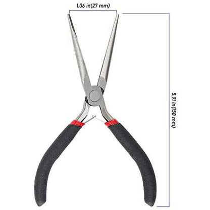 15 PCS 6 Inch Extra Long Needle Nose Pliers, Mini Precision Jewelry Pliers with Comfort Grip, Needle Nose Pliers for Jewelry Making, Repair, Crafts