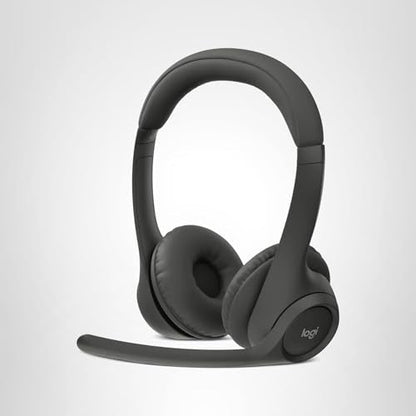 Logitech Zone 301 Wireless Bluetooth Headset with Noise-Canceling Microphone, Compatible with Windows, Mac, Chrome, Linux, iOS, iPadOS, Android – Graphite