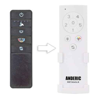 Anderic TX045-LR (White Version) for Home Decorators Collection Ceiling Fan Remote Control - RRTX045-LR A25-T045-LR