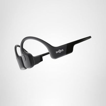 SHOKZ OpenRun Bone Conduction Headphones,Open-Ear Bluetooth Wireless Sport Headphones for Running & Workout,Sweat Resistant, Long 8H Playtime,Mic,Hair Band-Standard-Black