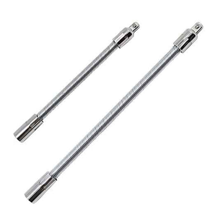 1/4" Flexible Extension Bar Set, Flexible Socket Extension Drive Socket Driver Handle 2Pcs (6 Inch, 8 Inch)
