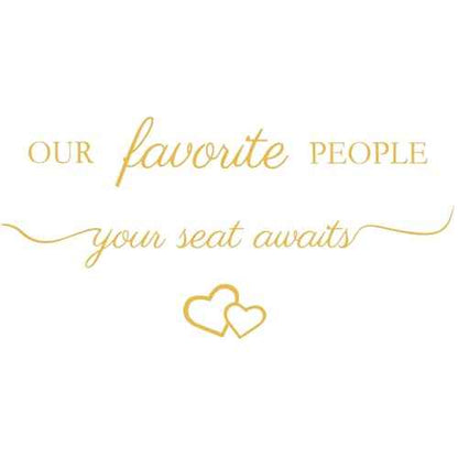 3 Pcs Wedding Seating Chart Decal Stickers DIY Our Favorite People Your Seat Awaits Vinyl Decal Wedding Sign Decor Seating Chart Board Mirror Stickers(Gold)