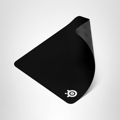 SteelSeries QcK Large Gaming Mousepad — Black — Non-Slip Silicone Rubber Base — Peak Tracking and Stability — Optimized for Gaming Sensors — 490 mm x 420 mm — FPS, MOBAs, RTS, MMO