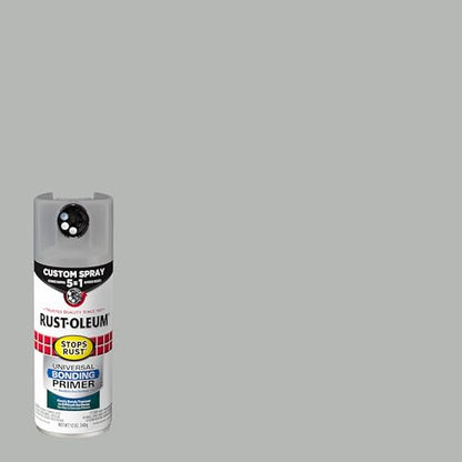 Rust-Oleum 384761 Stops Rust Custom Spray 5-in-1 Universal Bonding Primer Spray, 12 oz, Flat Gray