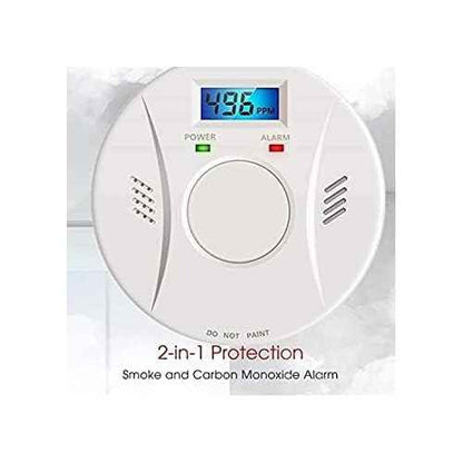 2 Pack Smoke Detector and Carbon Monoxide Detector co2 Detector Battery Powered with Test/Reset Button