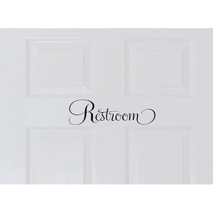 Thistle Brook Cottage Restroom Door Decal Vinyl Wall Quote Decal Bathroom 3H x10.5H inches