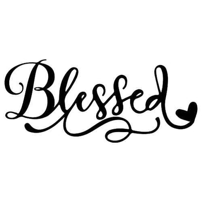 SUPERDANT Blessed Wall Sticker Art Word Blessed Wall Decals Home Vinyl Decal Saying PVC Wallpaper Decal Prayer Sticker for Bedroom Living Room Dining Room Decoration 14.5x6.7in