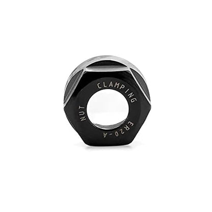 QWORK ER20 A Collet Clamping Nuts for CNC Milling Chuck Holder Lathe, 4 Pack (Black)