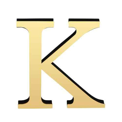 3D Letters for Wall Decor£¬7.87 Inch Gold Elegant Acrylic Letters for Wall Stickers Decor and DIY Home Decoration £¨K,1 pcs£©