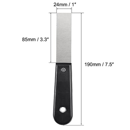 uxcell Putty Scraper 1" Spatula Drywall Repair Spreader Stainless Steel Blade Black Handle 2Pcs