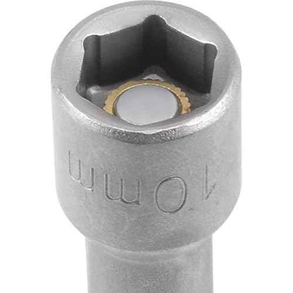 (2 pcs) 1/4" 10mm Nut Driver Bit, 10mm Magnetic Socket, Hex Nut Driver Bit for Electric Drill, 65mm Length, Metric