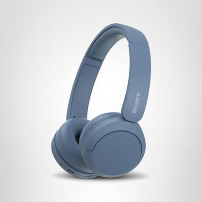 Sony WH-CH520 Wireless Headphones Bluetooth On-Ear Headset with Microphone and up to 50 Hours Battery Life with Quick Charging, Blue