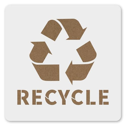 MAGJUCHE Recycle with Text Stencil 12 Inches, Reusable Clean Stencil for Painting DIY Crafts Decor
