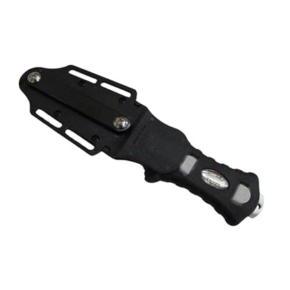Scuba Choice Compact Stainless Steel Blunt Tip Dive Knife - 2.3" Plain Edge Blade with Ergonomic Nylon Handle, Durable for Scuba Diving, Snorkeling & Water Sports - Black/Silver