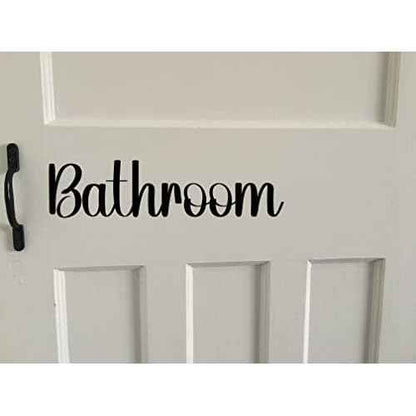 Pack of 2 Home Door Sign Stickers - Bedroom D?cor - Bathroom Door Sign - Toilet - Kitchen - Living Room (Bathroom)