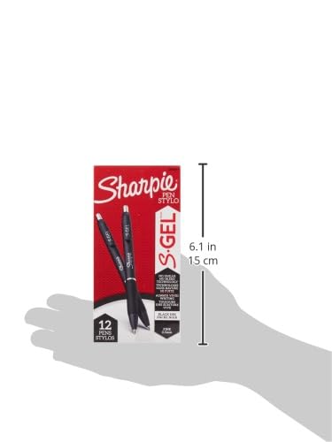 Sharpie S-Gel Pens, Medium Point (0.5mm), Black Ink, 12 Count - Ideal for Writing, Journaling, Drawing, Coloring, Note-Taking, College Supplies
