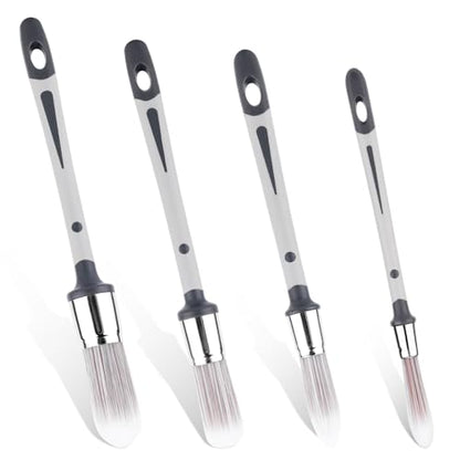 4pcs Corner Detail Painting Brush Set, Precision Edge Craft Art Trim Painting Walls Brushes with Anti-Slip Handle Small Touch Up Durable Versatile Tool for Applying Gel Acrylic Glue Varnish