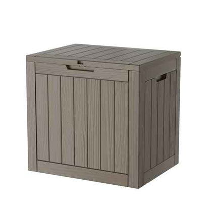 30GAL Brown Outdoor Deck Box with Lock Hole - Waterproof, SGS - Protected from UV, Ideal for Patio and Garden Storage, Can Double as a Comfortable Seat, Easy to Assemble