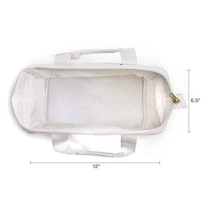 Dickies 12-Inch Durable Canvas Work Bag for Painters, Carpenters, and Builders, Heavy-Duty Zipper, Reinforced Handles, White