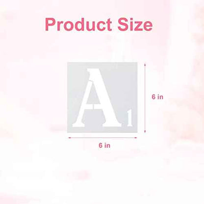 AIEX 27pcs Stencils, 6 Inch Reusable Plastic Stencils for Painting on Wood Letters and Numbers Stencils Alphabet Stencils for Wall Art Drawing Craft DIY Writing