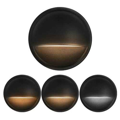 LED Low Voltage Deck Lights Outdoor Waterproof,6-Pack 3CCT Deck Lighting Fixtures Landscape Step,3W,12V-24V AC/DC Die-cast Aluminum Housing Fence Lamp Wired 2700K/3500K/5000K (Black)