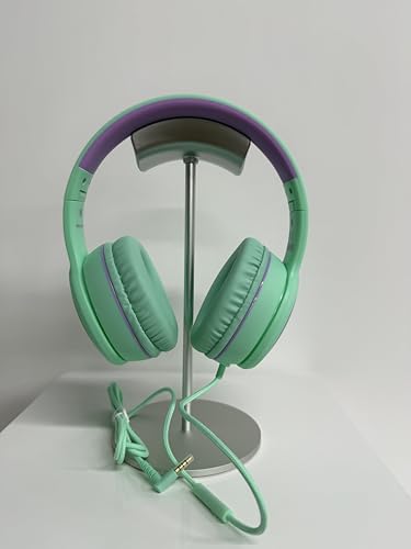 RORSOU R10 Over-Ear Headphones with Microphone Lightweight Folding Stereo Bass Headset with 1.5M No-Tangle Cord Portable Wired Headphones for Smartphone Tablet Computer Green