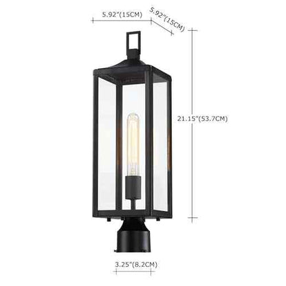 21.3 Inch Outdoor Lamp Post Light Fixture Dusk to Dawn - Residential Sidewalk Lamp Post Sconce Dusk to Dawn Outside Pole Lantern for House Outdoor Column Light, E26
