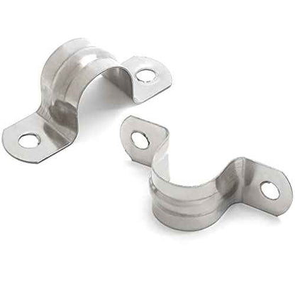 25PCS M20 (3/4 Inch) Conduit Clamps, Stainless Steel Two Hole Strap U Bracket Rigid Pipe Strip, Cable Clamp Hanger with 2 Holes Fit for 3/4 inch Pipes OD