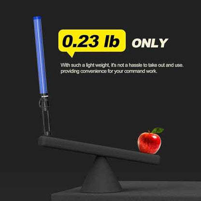 10 Pack Traffic Wand, 21 Inch Traffic Control Wand with 3 Flashing Modes & Side Clip, LED Safety Baton for Traffic Control, Parking, Aircraft, Car Directing (Blue)