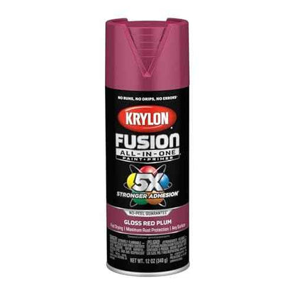 Krylon Fusion All-In-One, Gloss, Red Plum, 12 oz