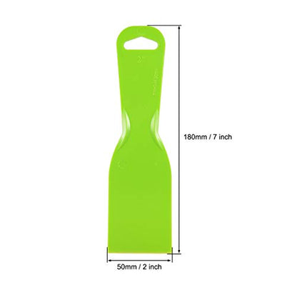 uxcell Putty Scraper 2" Plastic Flexible Putty Knives Disposable Spreader for Taping Drywall Wall Painting Green 5pcs