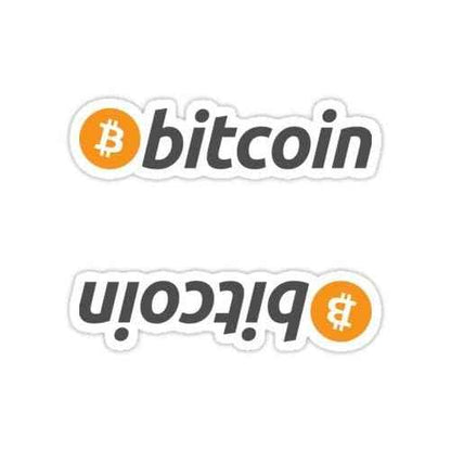 2pcs - Bitcoin - Symbol 4inch Cryptocurrency Digital Decal Sticker for Use On Laptop, Helmet, Car, Truck, Motorcycle, Windows, Bumper, and Wall/Door Decal