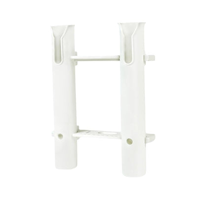MARINE CITY White Plastic Fishing Tube Flush Mount Rod Holder Rack, 2 Link for Marines, Boats, Ships, Yachts, and Kayaks (Pack of 1)
