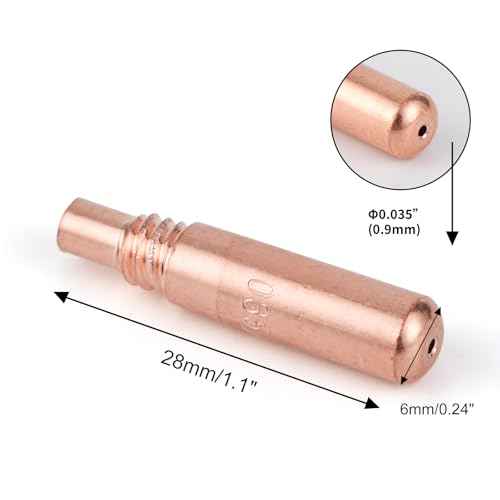 MIG Welding Contact Tips .035"(0.9mm) for Miller MDX Series MIG Gun Use with Miller MDX Diffuser D-M100 D-M250 T-M035 (50-PK)