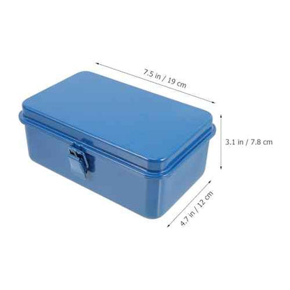 DOITOOL Small Tool Box - Metallic Tool Storage Case with Organizer for Car/Home Tools, Nails & Pins