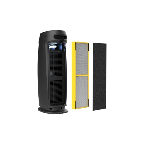 GermGuardian 4-In-1 HEPA Air Purifier for Home, Large Rooms Up To 743 Sq. Ft. with HEPA Air Filter, UV-C Light & Odor Reduction, AC4825E, 22" Tower, Gray