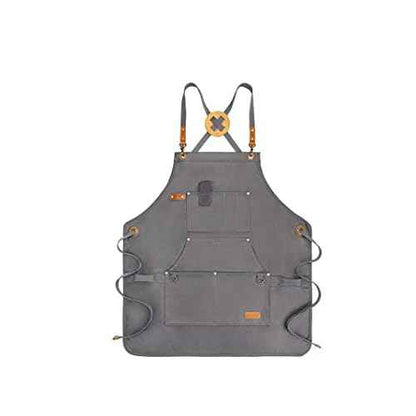 Waxed Canvas Tool Apron for Men and Women - Durable, Adjustable for Woodworkers, Mechanics, Blacksmiths, Carpenters