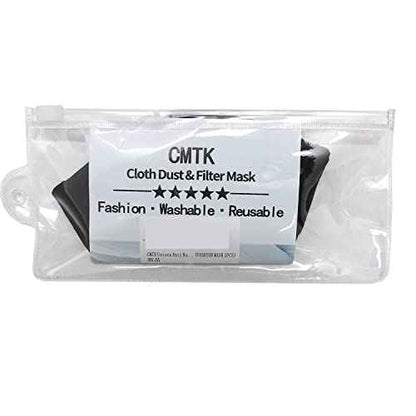 CMTK Unisex Anti Dust Face Mouth Mask Black Cloth Cotton Face Mask Washable Reusable - Protection from Dust Pollen Pet Dander