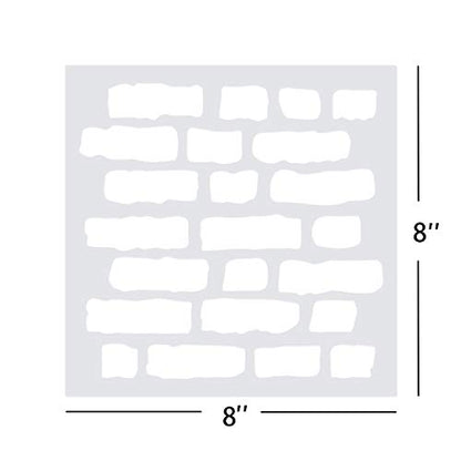 GSS Designs Brick Stencil Template - Reusable Layered Bricked Stencils for Painting - Mylar Stencils for Painting on Wall Wood Canvas (8'' x 8'')