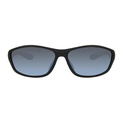 Foster Grant, mens, Backstop Wrap Polarized Sunglasses, Black/Black, 150 mm